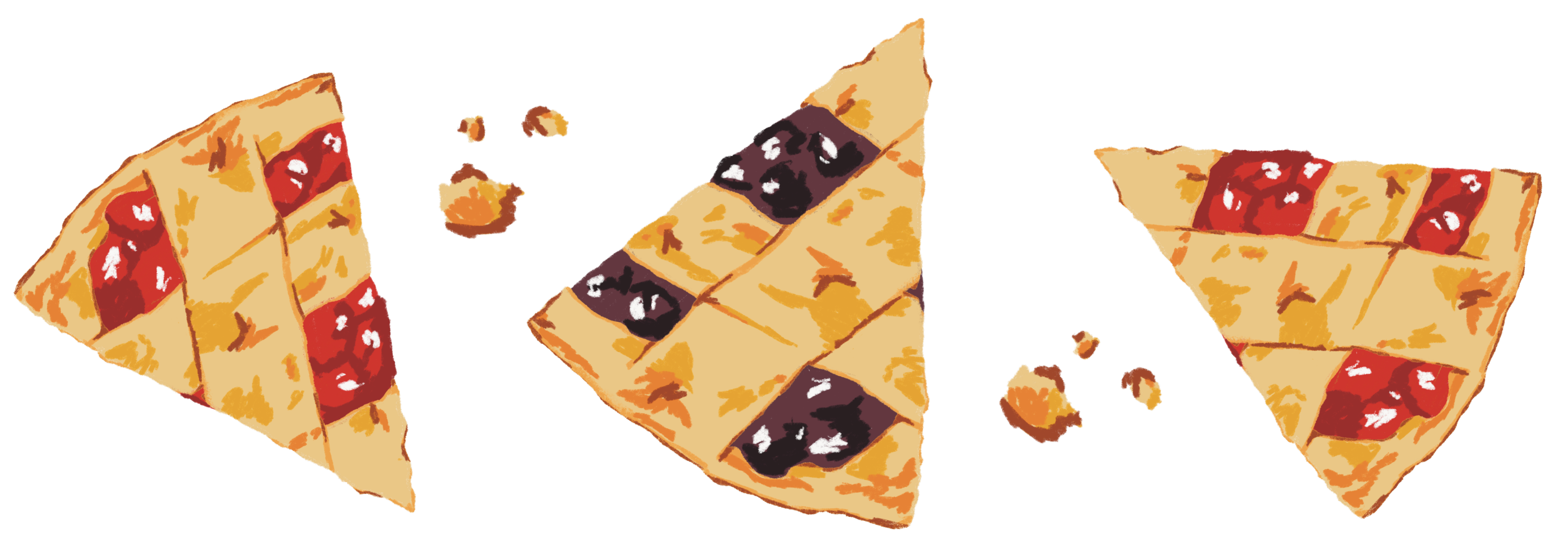 illustration of 3 pie slices