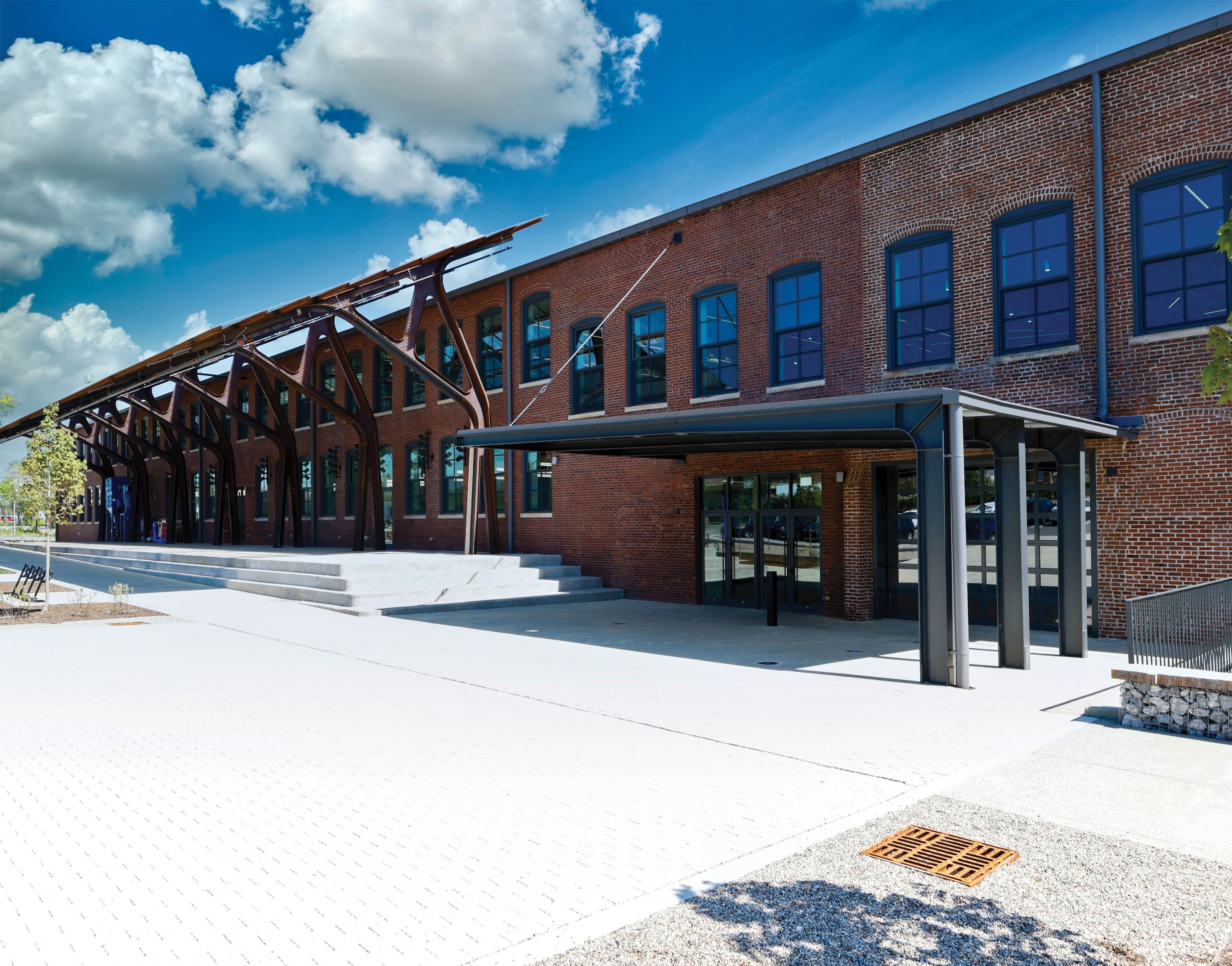 rendering of gray design building